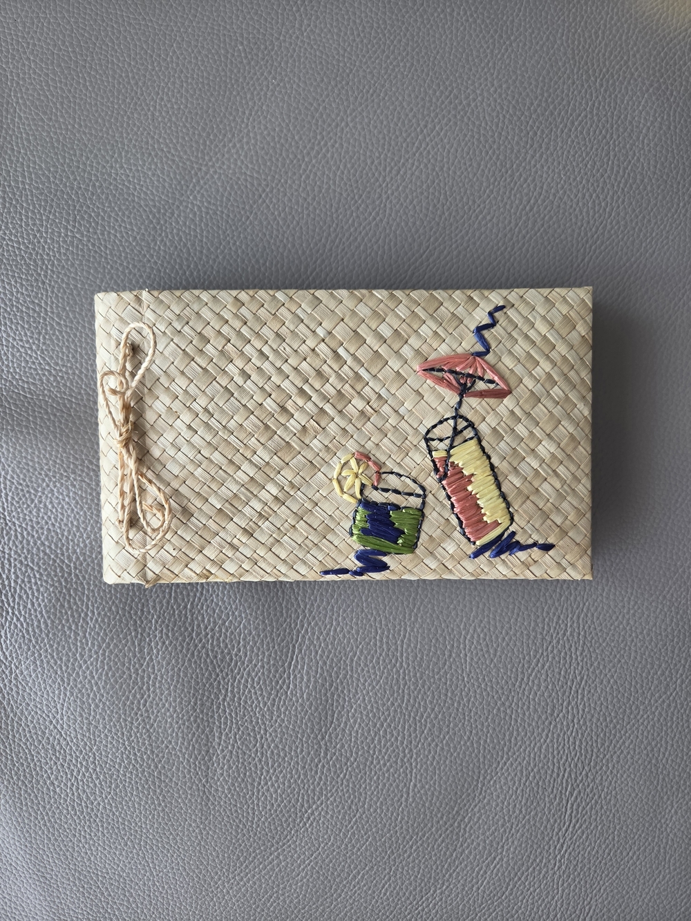 Pottery Barn Woven Straw Mini Photo Album